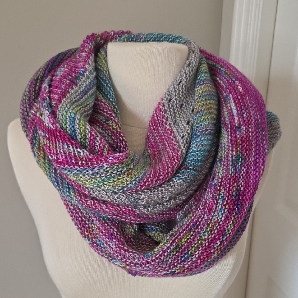 Hand Knit Merino Asymetrical Shawl